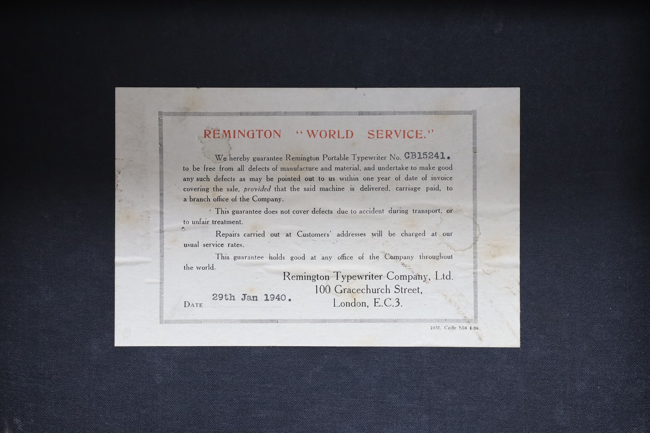 A cased Remington, British made, portable typewriter, 30cms deep